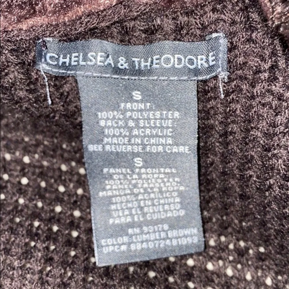 Chelsea & Theodore Faux Fur Waterfall Cardigan Sweater – Brown – Women’s Small